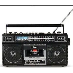 Portability Meets Style: 4-Band Bluetooth Boombox with Cassette & Dual Speakers